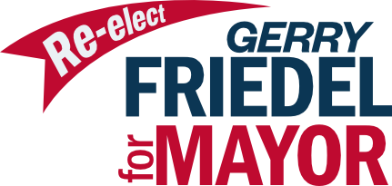 Logo for Re-elect Gerry Friedel for Mayor