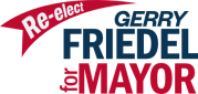 Logo for Re-elect Gerry Friedel for Mayor